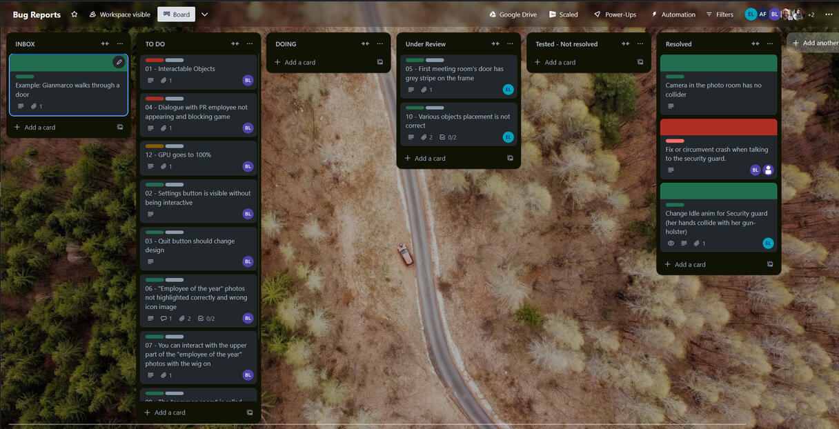Trello board for bug tracking for the Steam release