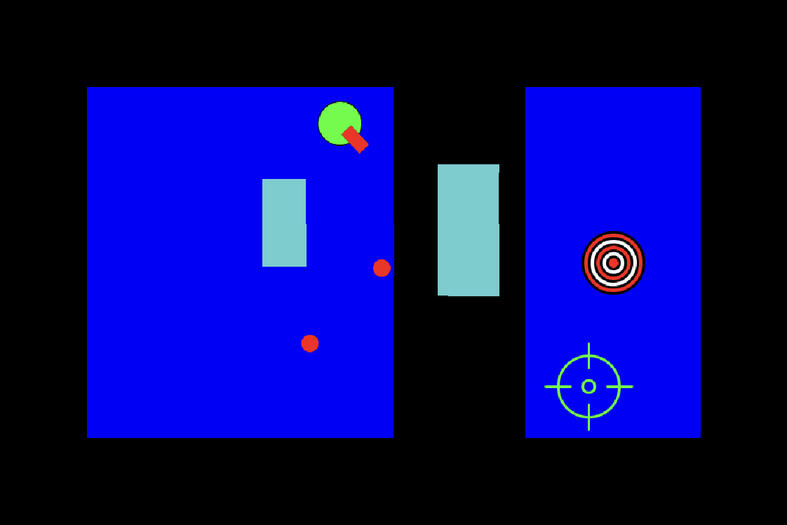 The player shot the bullet but they bounced on the obstacles